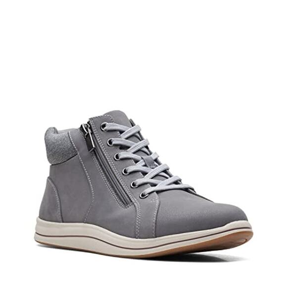 NWT Clarks Women's Breeze Glide Lace-up Zip Sneakers - Dark Grey 10 - Picture 5 of 6